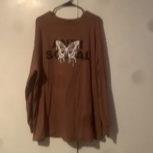 Fashion nova anti-social long sleeve shirt